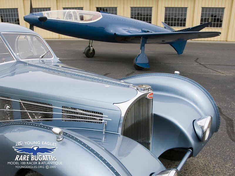 Bugatti and aircraft display