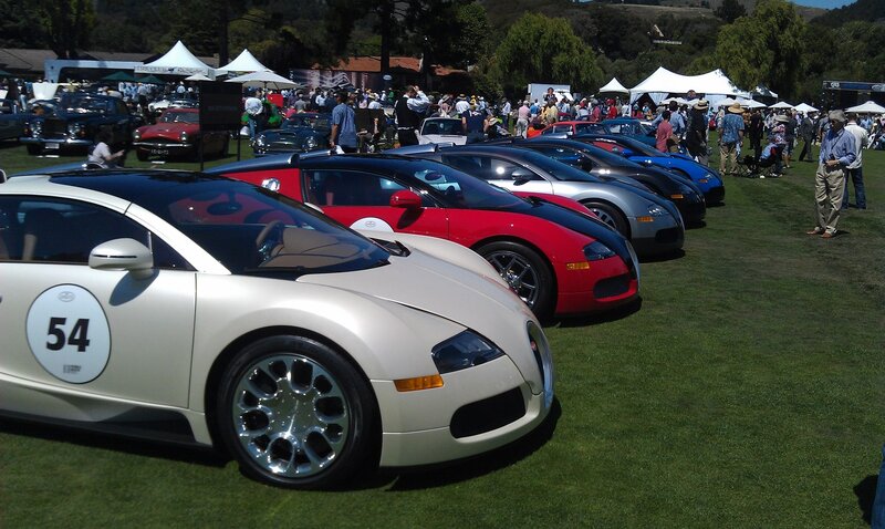 Bugatti cars at a car show