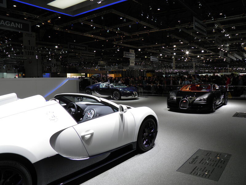 Bugatti cars on display