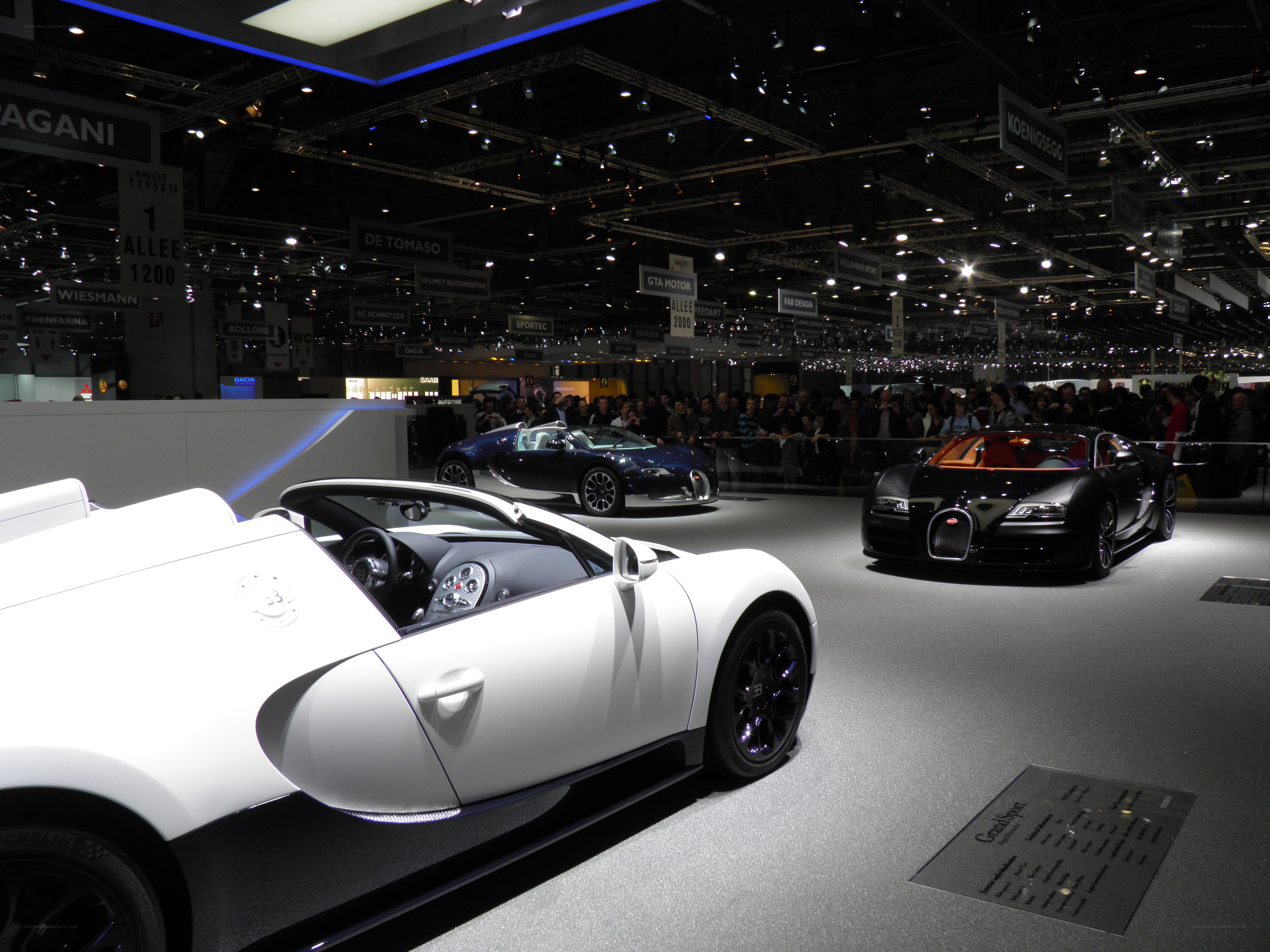 Bugatti cars on display