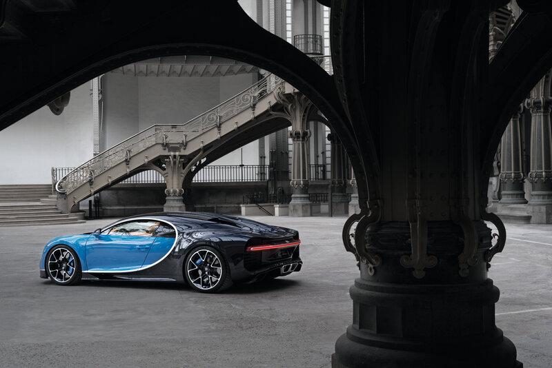 Bugatti Chiron in architectural setting