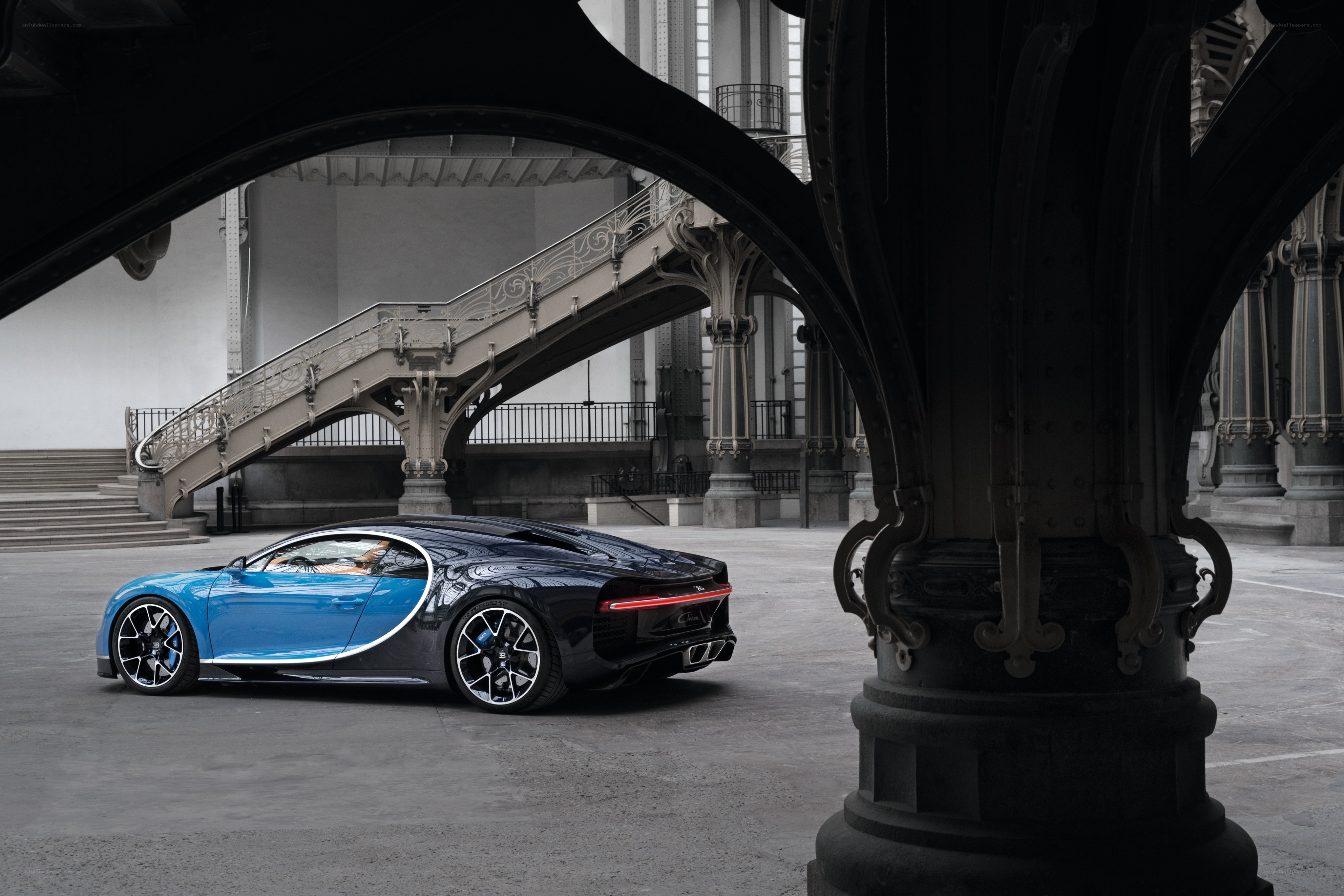 Bugatti Chiron in architectural setting