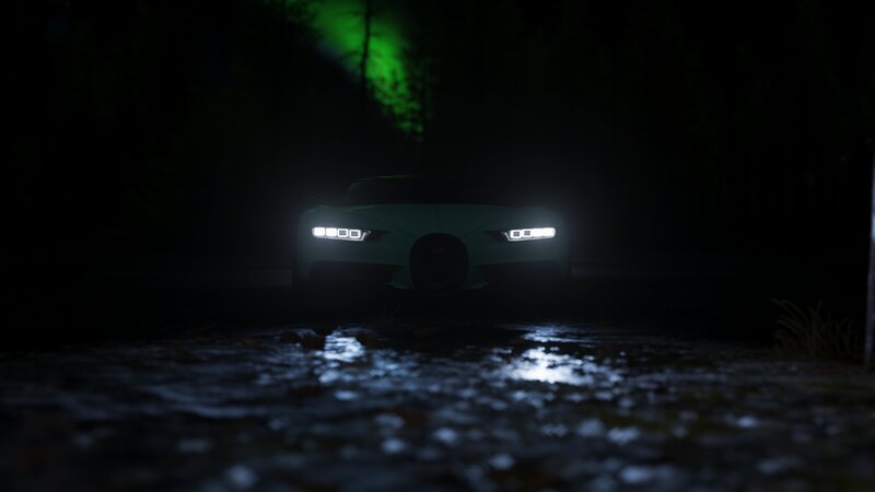 Bugatti Chiron in Forest — Black