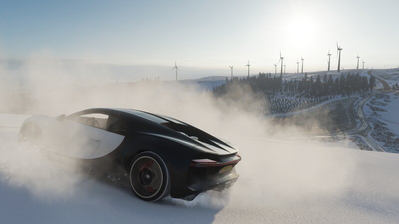 Bugatti Chiron in Snow — White