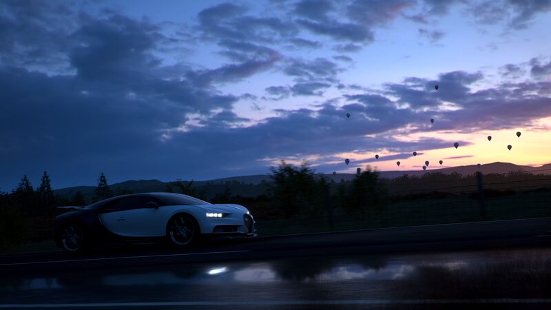 Bugatti Chiron on Road — Blue