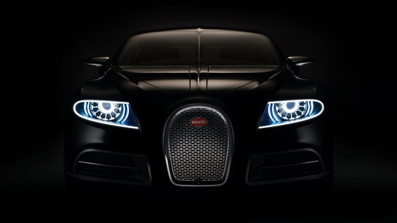Bugatti Concept Car — Black, Dramatic, Night