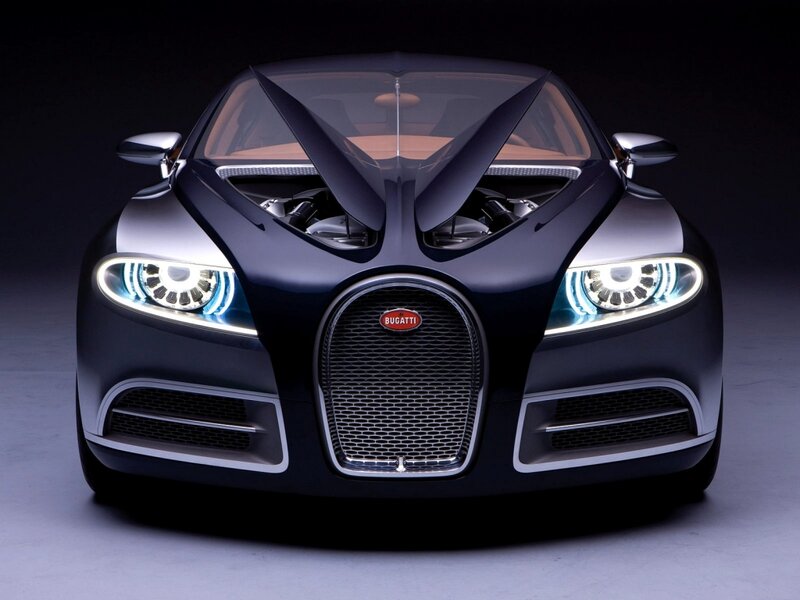 Bugatti Concept Car — Black, Dramatic, Photograph
