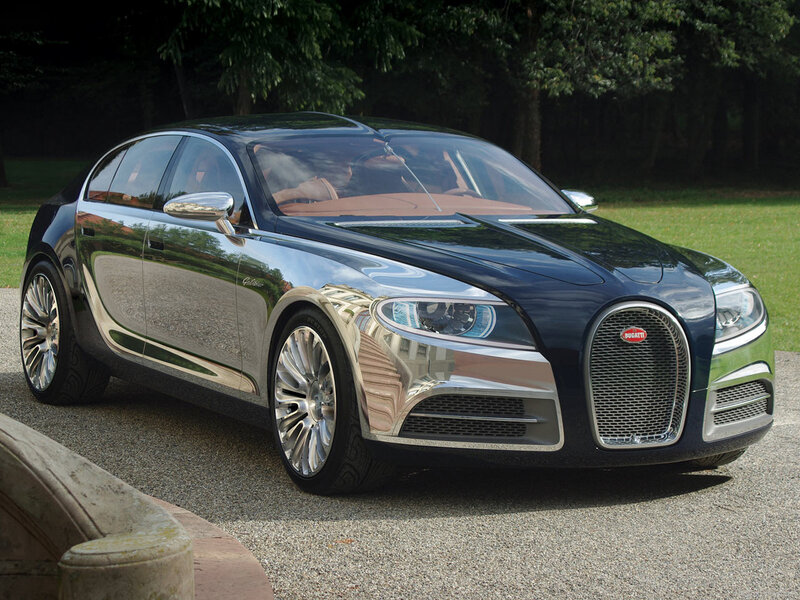 Bugatti Concept Car — Black, Serene, Afternoon, Photograph, Trees, Gravel