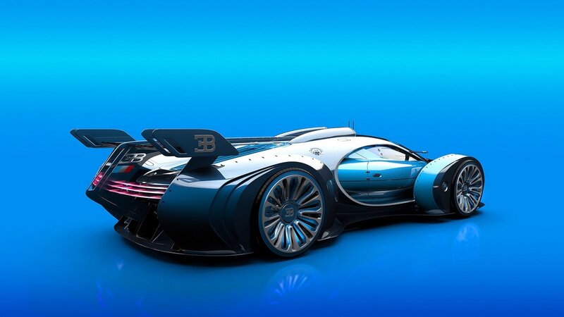 Bugatti Concept Car — Blue, Futuristic, 3d Render