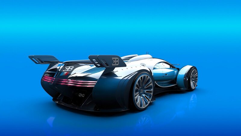 Bugatti Concept Car — Blue, Futuristic