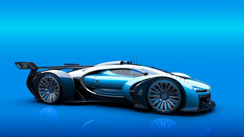 Bugatti Concept Car — Blue, Sleek
