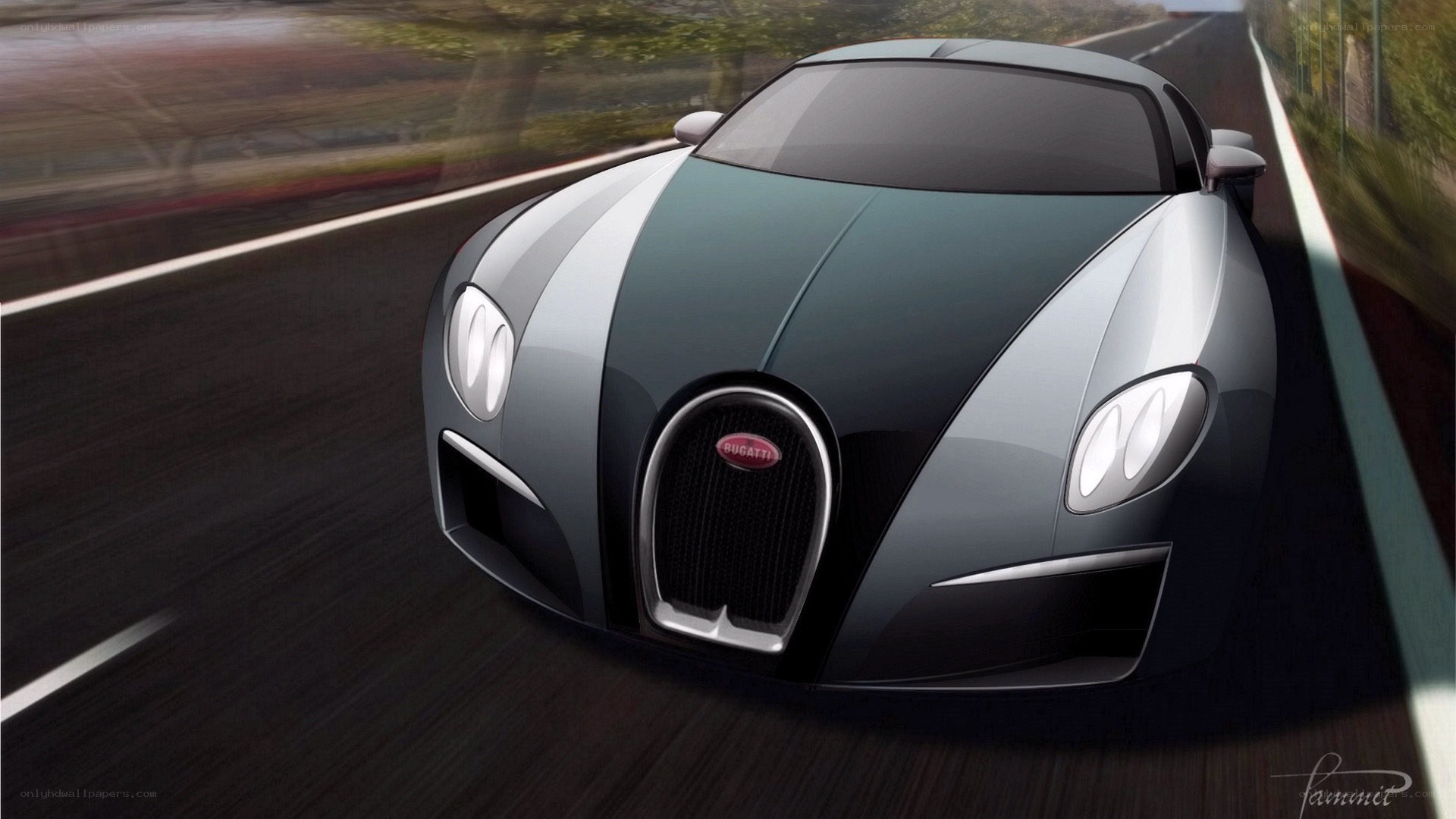 Bugatti concept car in motion