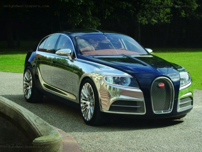 Bugatti concept car on driveway