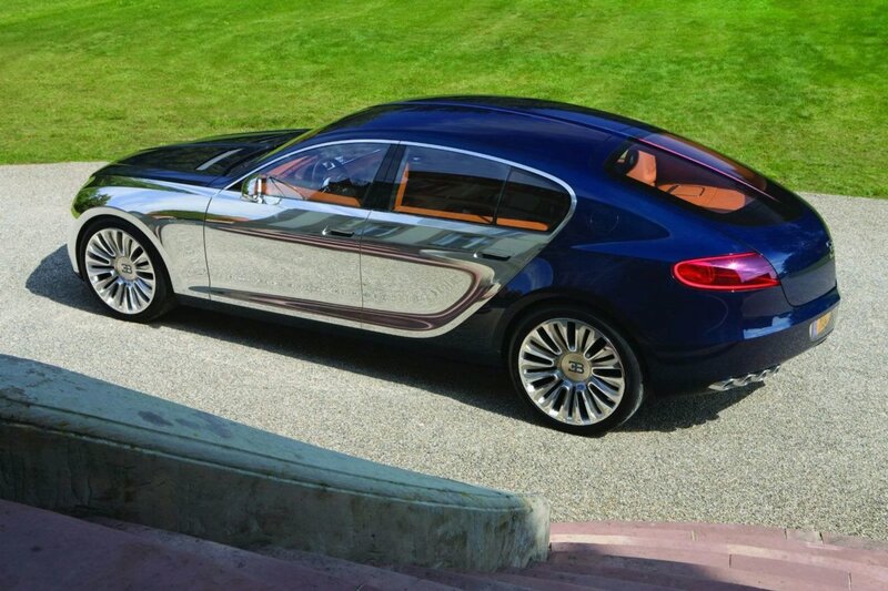 Bugatti concept car on gravel