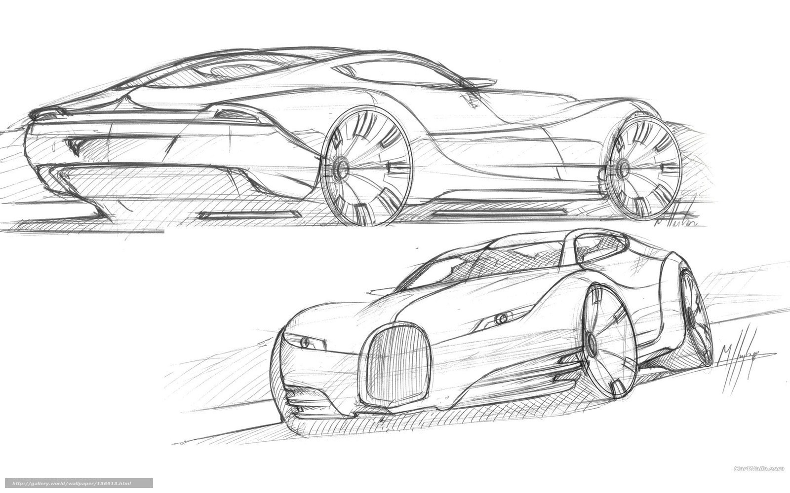 Bugatti concept car sketches