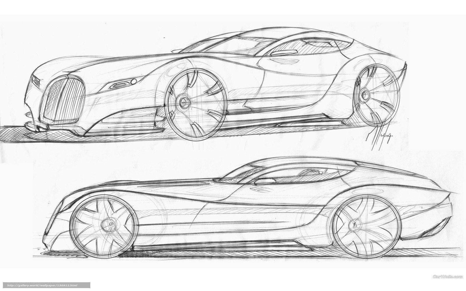 Bugatti concept car sketches