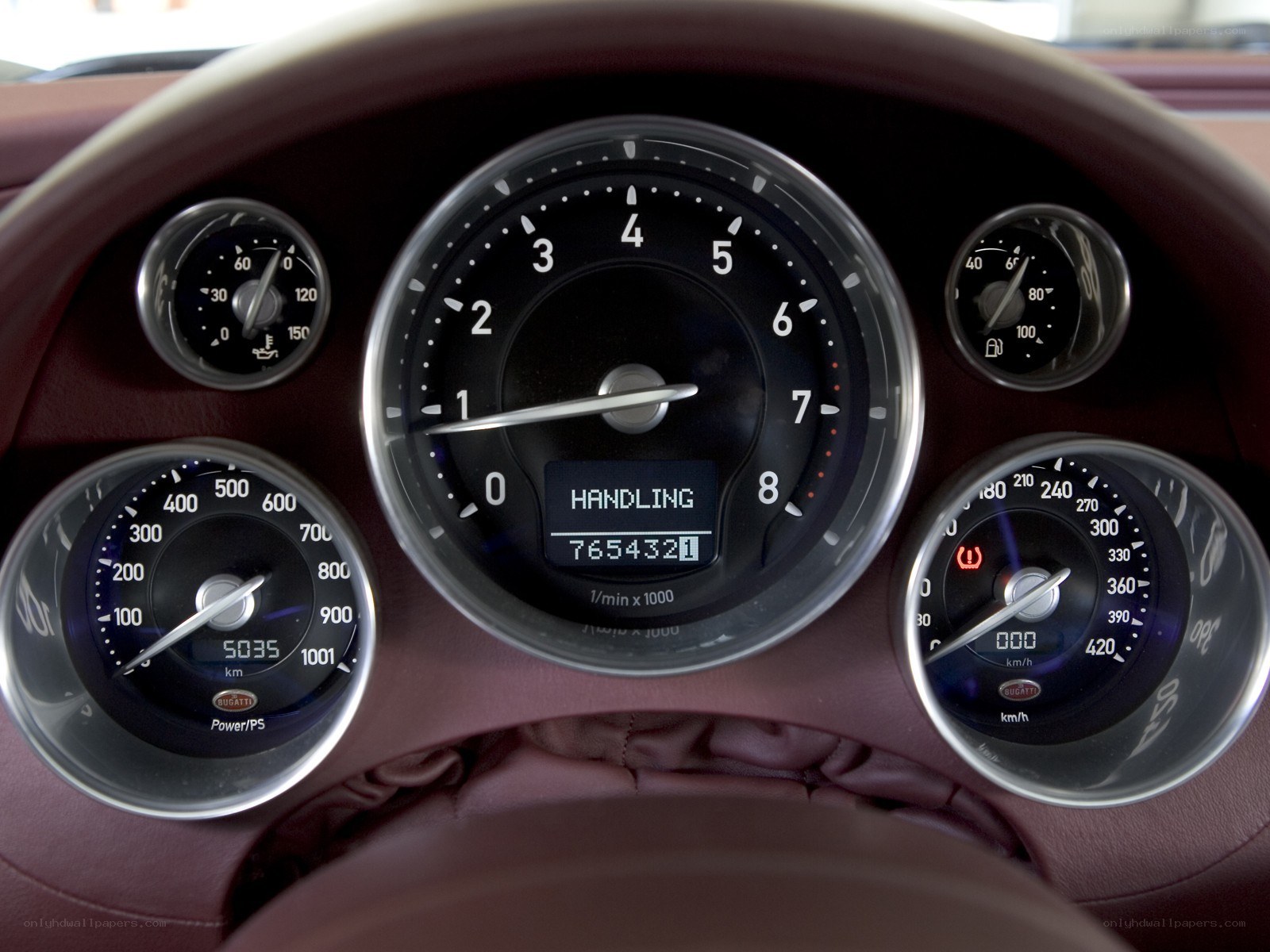 Bugatti dashboard close-up
