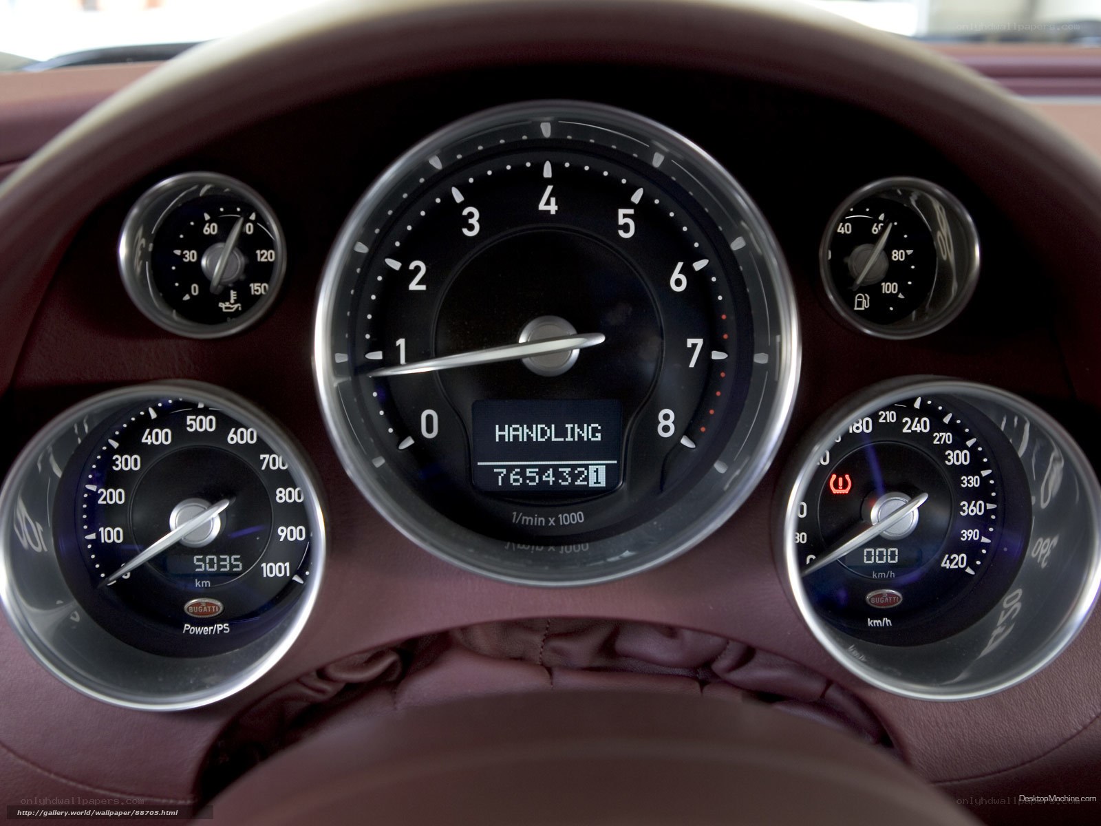 Bugatti dashboard close-up