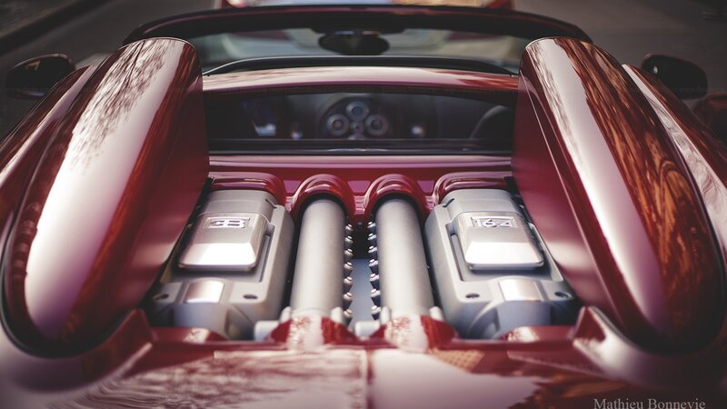 Bugatti engine close-up