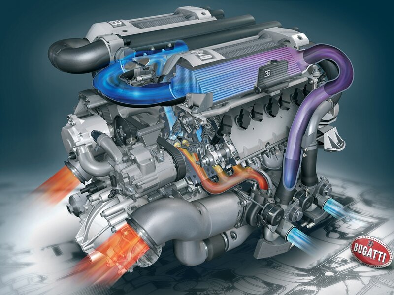 Bugatti engine cutaway
