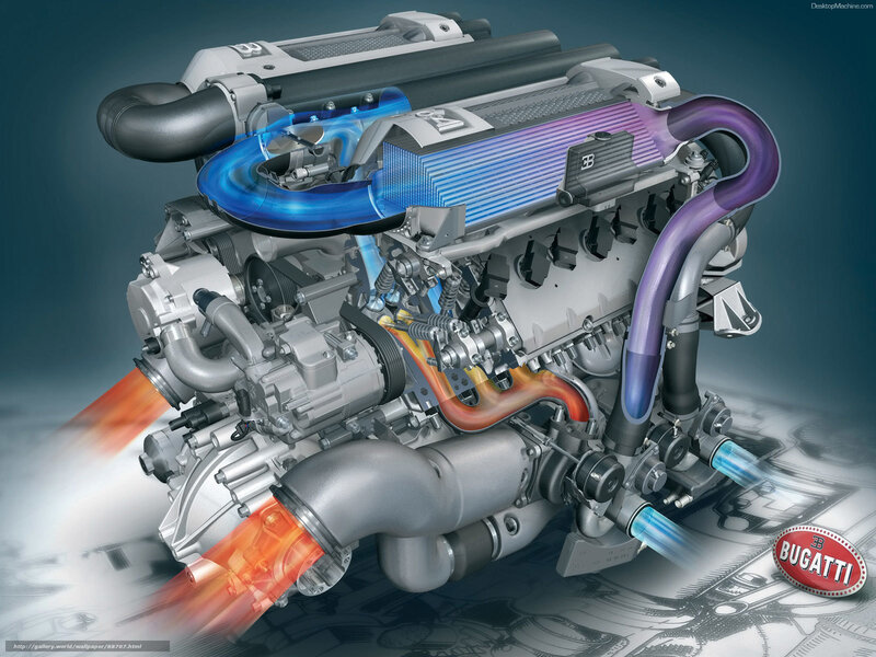 Bugatti engine cutaway