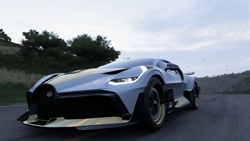Bugatti Hypercar on Road — Silver