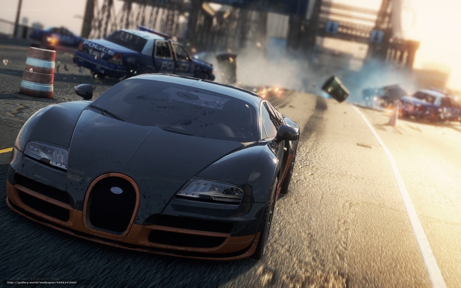 Bugatti in high-speed chase