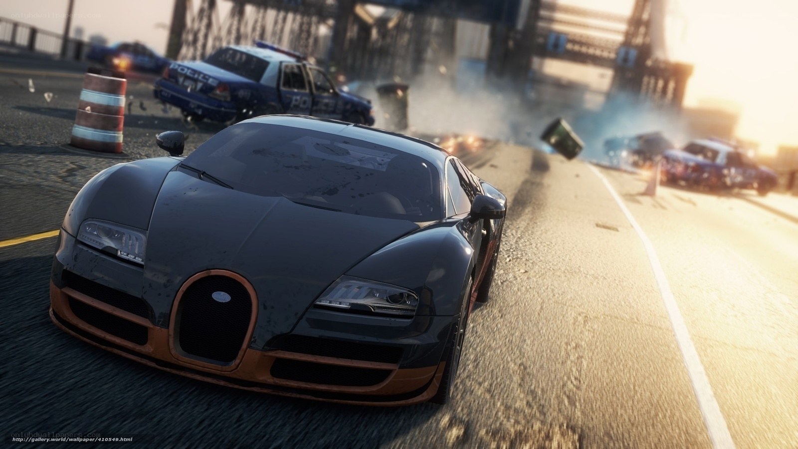 Bugatti in high-speed chase