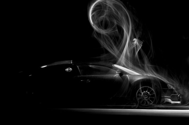Bugatti in smoke