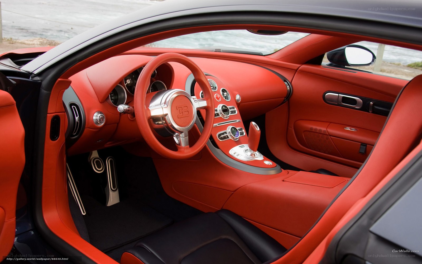 Bugatti interior red leather