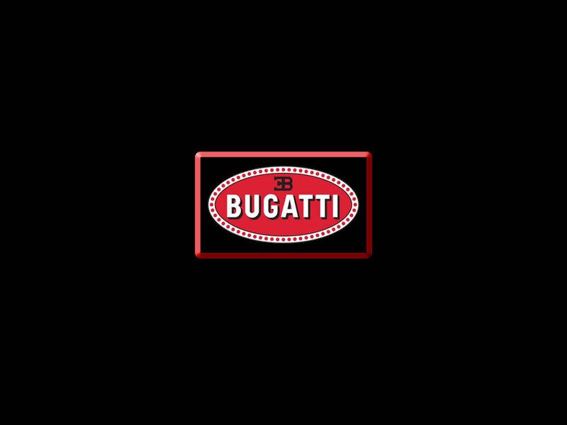 Bugatti logo on black background