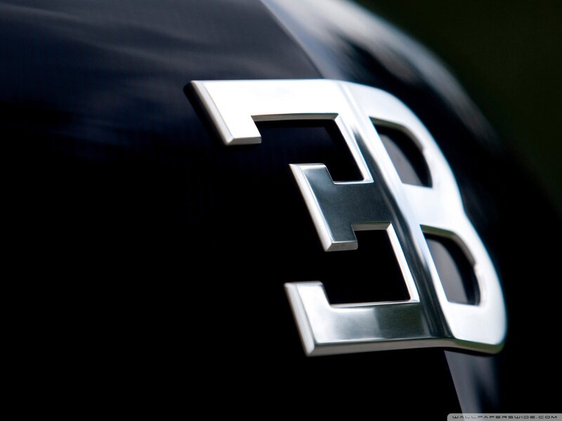 Bugatti Logo on Car — Black, Dramatic