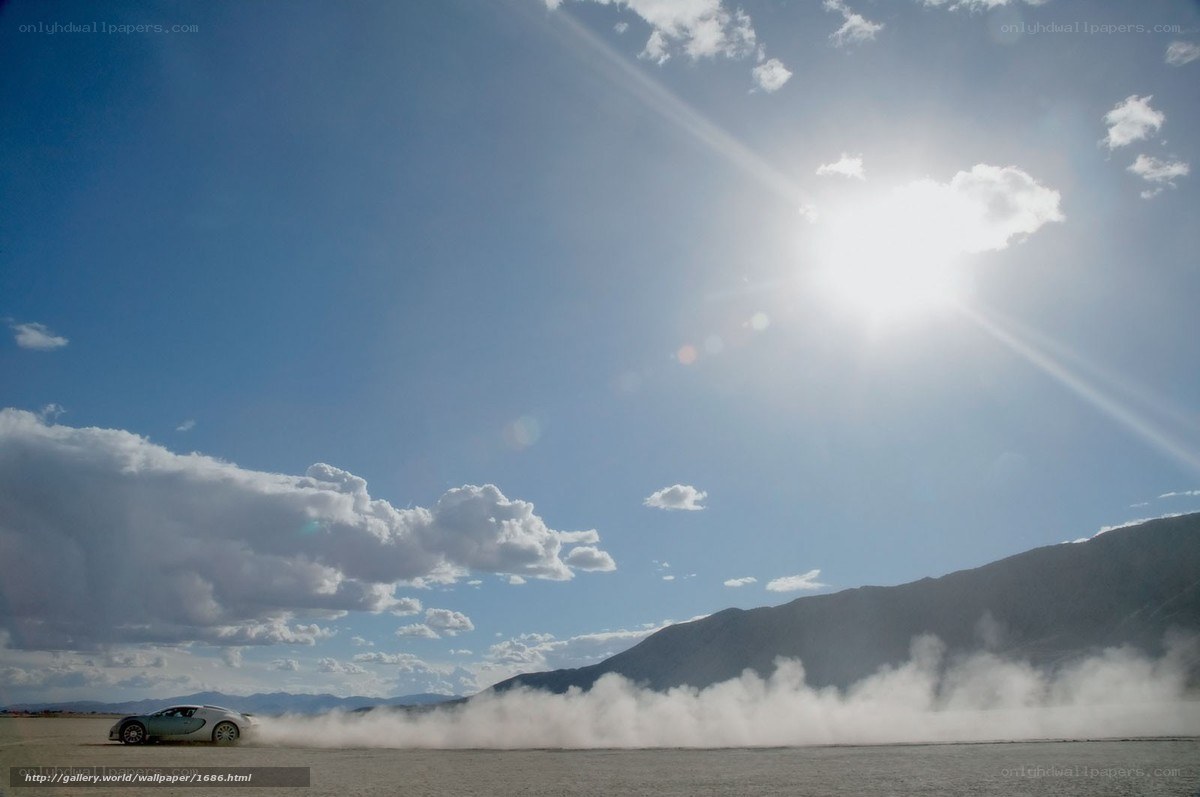 Bugatti on a dusty plain