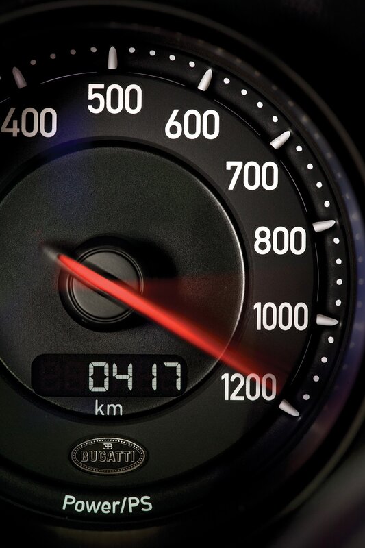Bugatti speedometer close-up