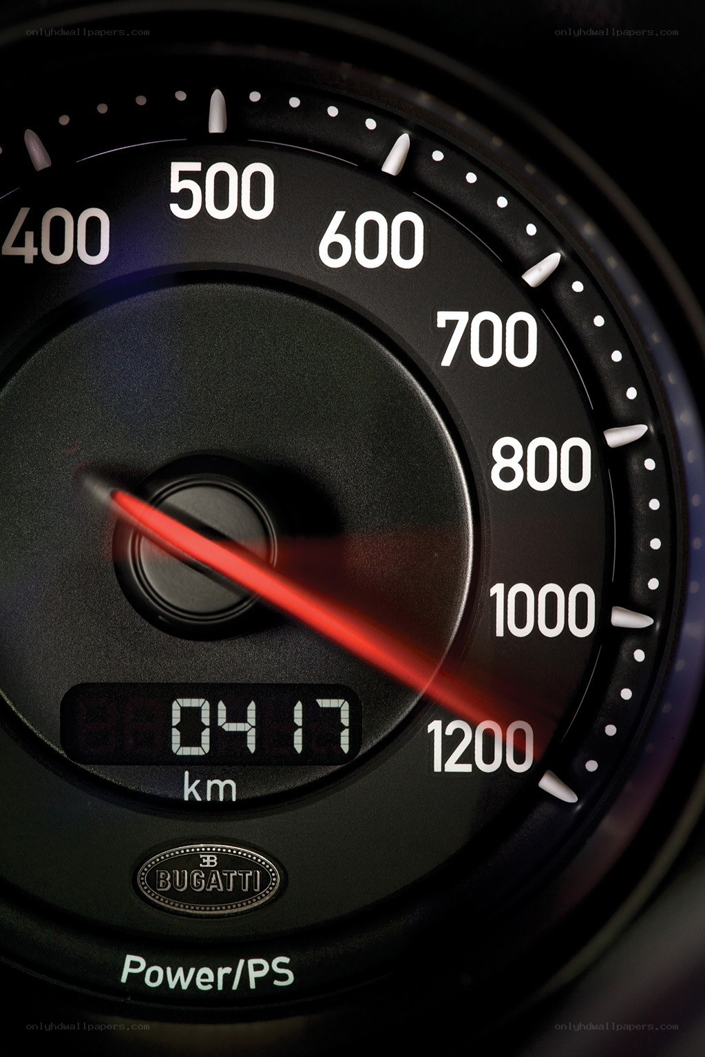 Bugatti speedometer close-up