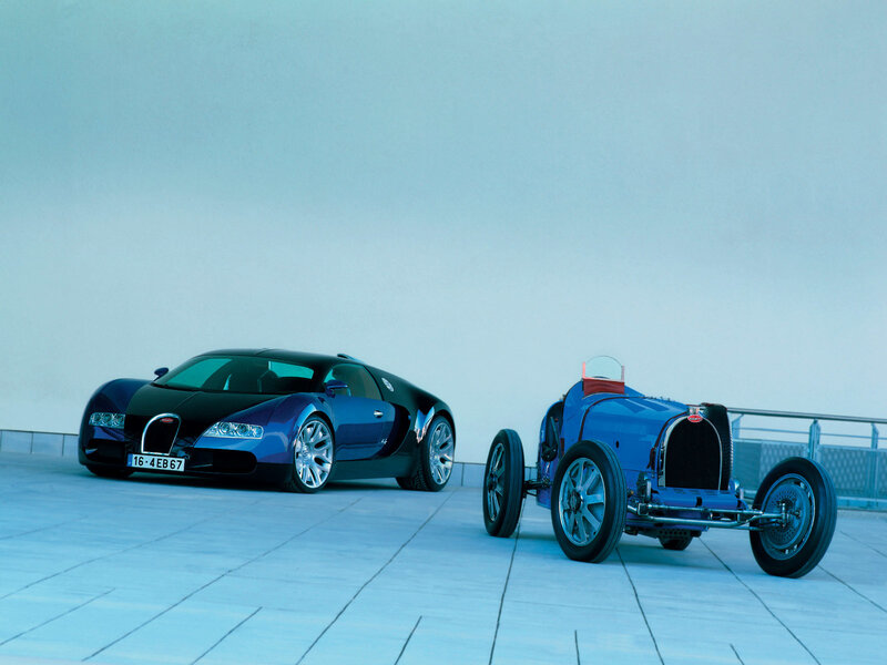 Bugatti Veyron and Type 35