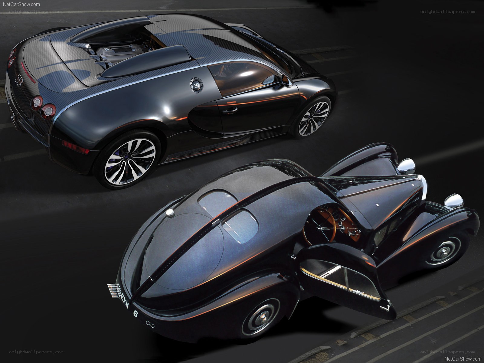 Bugatti Veyron and Type 57SC