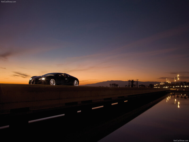Bugatti Veyron at dusk