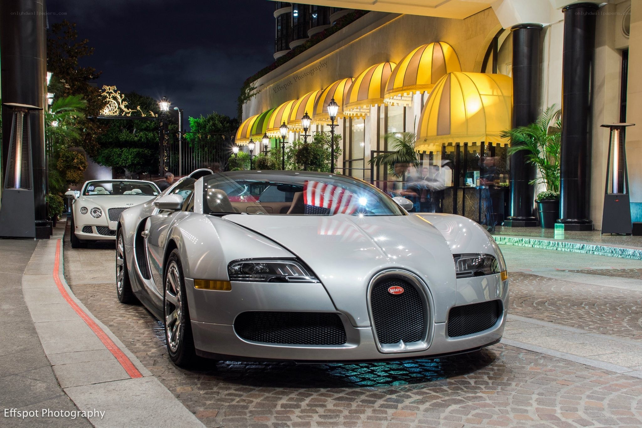 Bugatti Veyron at luxury hotel