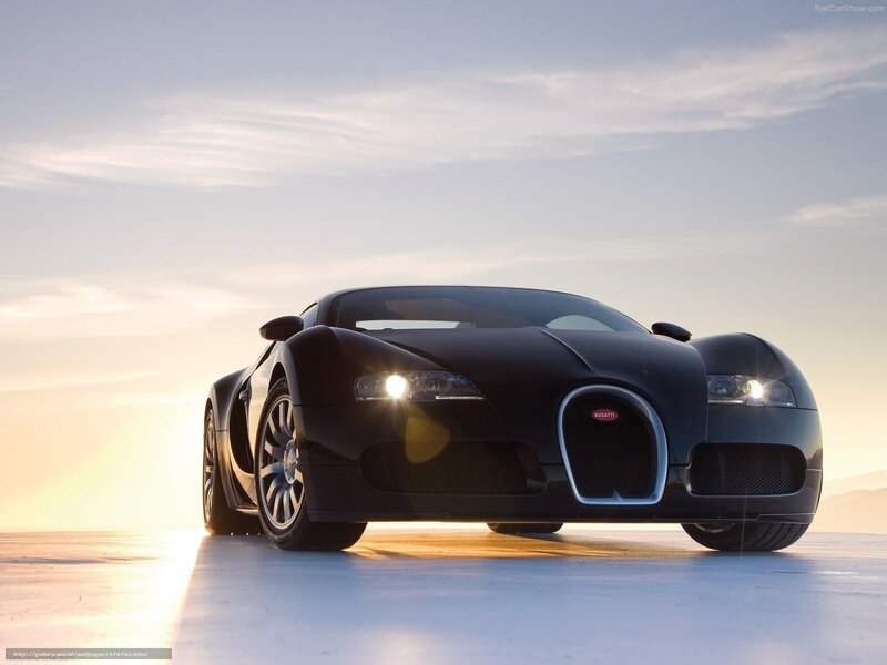 Bugatti Veyron at sunset
