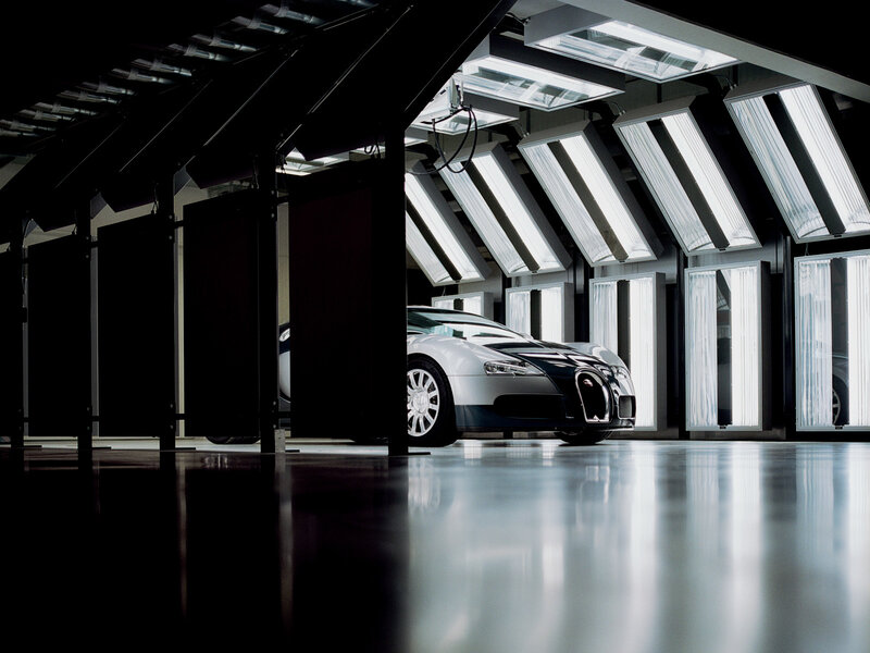 Bugatti Veyron Car — Black, Dramatic, Photograph, Garage