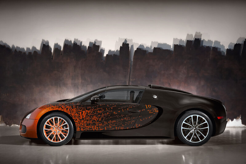 Bugatti Veyron Car — Black, Dramatic, Photograph, Mathematical Formulas, Cityscape