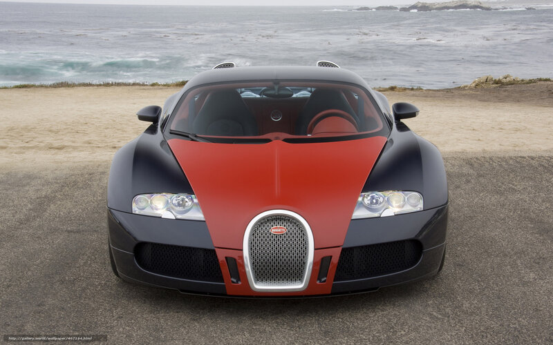Bugatti Veyron Car — Black, Serene, Photograph, Ocean