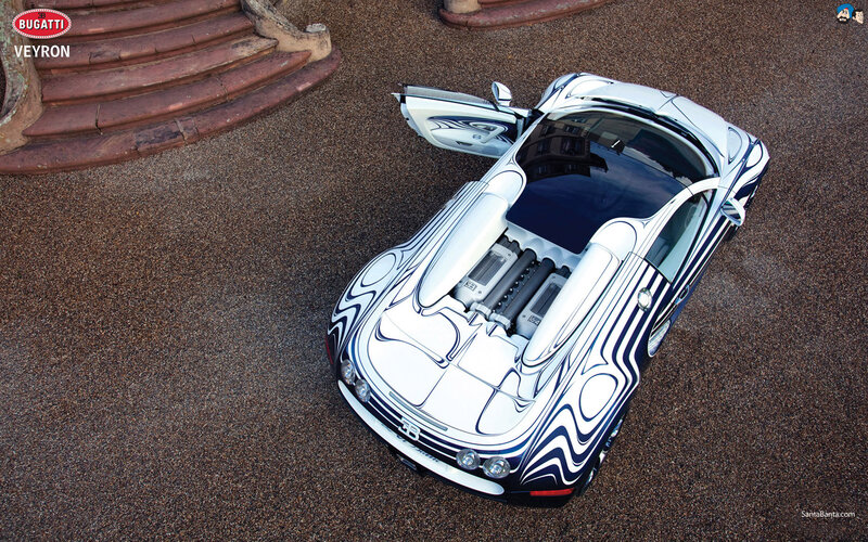 Bugatti Veyron Car — White, Dramatic