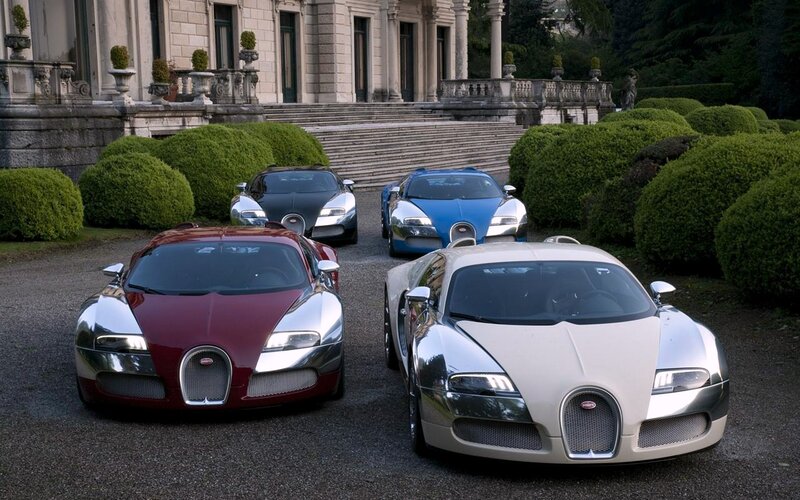 Bugatti Veyron Cars — White, Dramatic, Afternoon