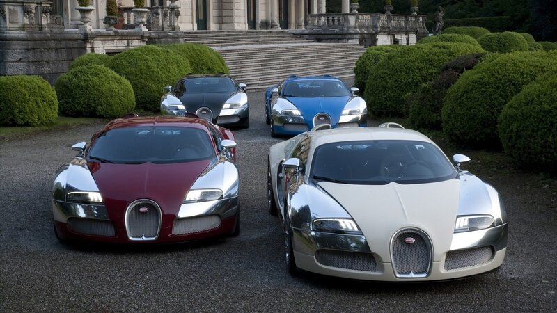 Bugatti Veyron Cars — White, Dramatic
