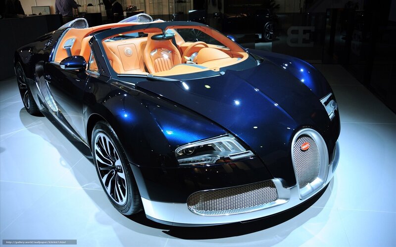 Bugatti Veyron Convertible — Blue, Dramatic, Photograph
