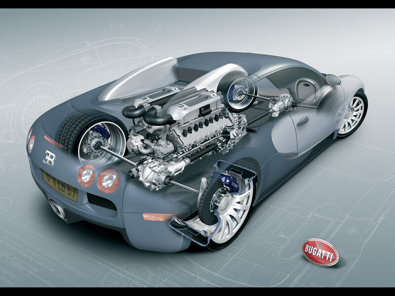 Bugatti Veyron Cutaway — Gray
