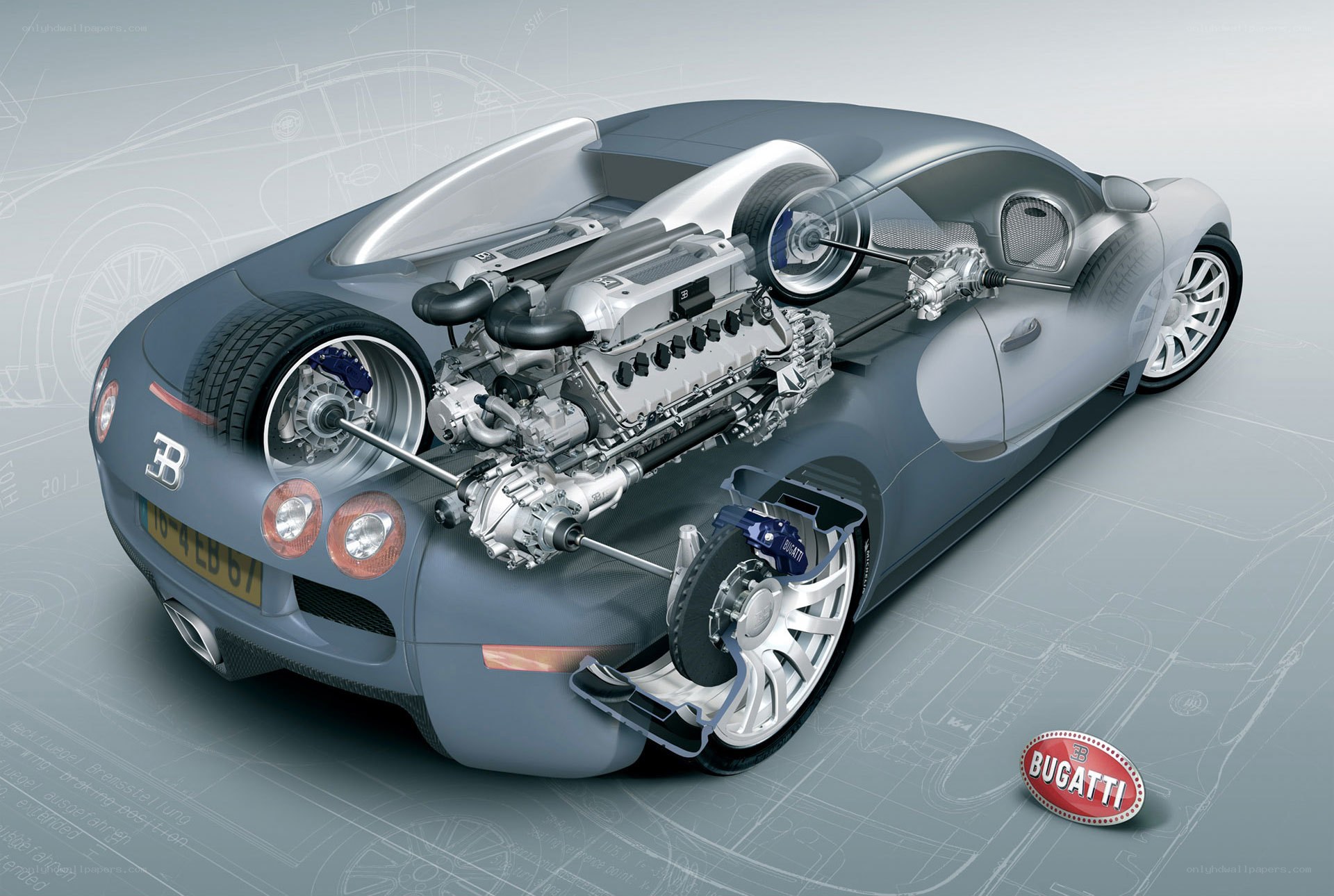 Bugatti Veyron cutaway view