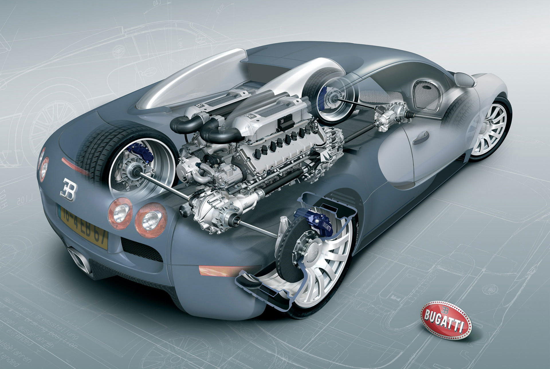 Bugatti Veyron cutaway view